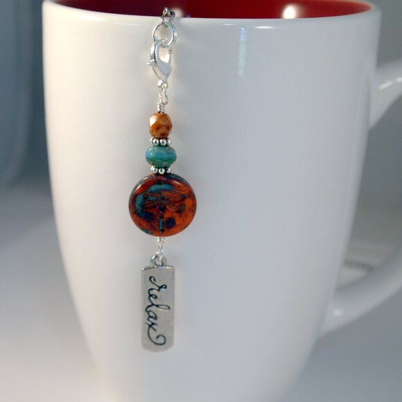 Beaded Dragon Fly Tea Infuser Stainless Steel  Mesh Tea Strainer Loose Leaf tea - Picture 3 of 9